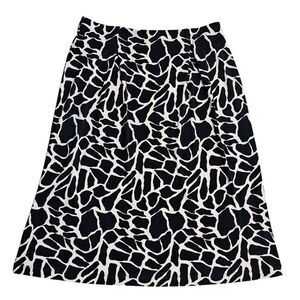90's/Y2K Giraffe Print Animal Print Midi Skirt Knit Stretch Flowy A-line Office